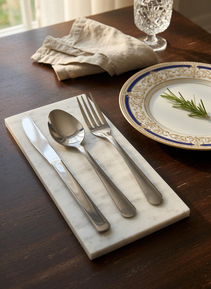 Bianco Carrara Marble Silverware Platter(4) for your Silverware and elegant dinner service beautiful pieces for your flatware FREE SHIPPING
