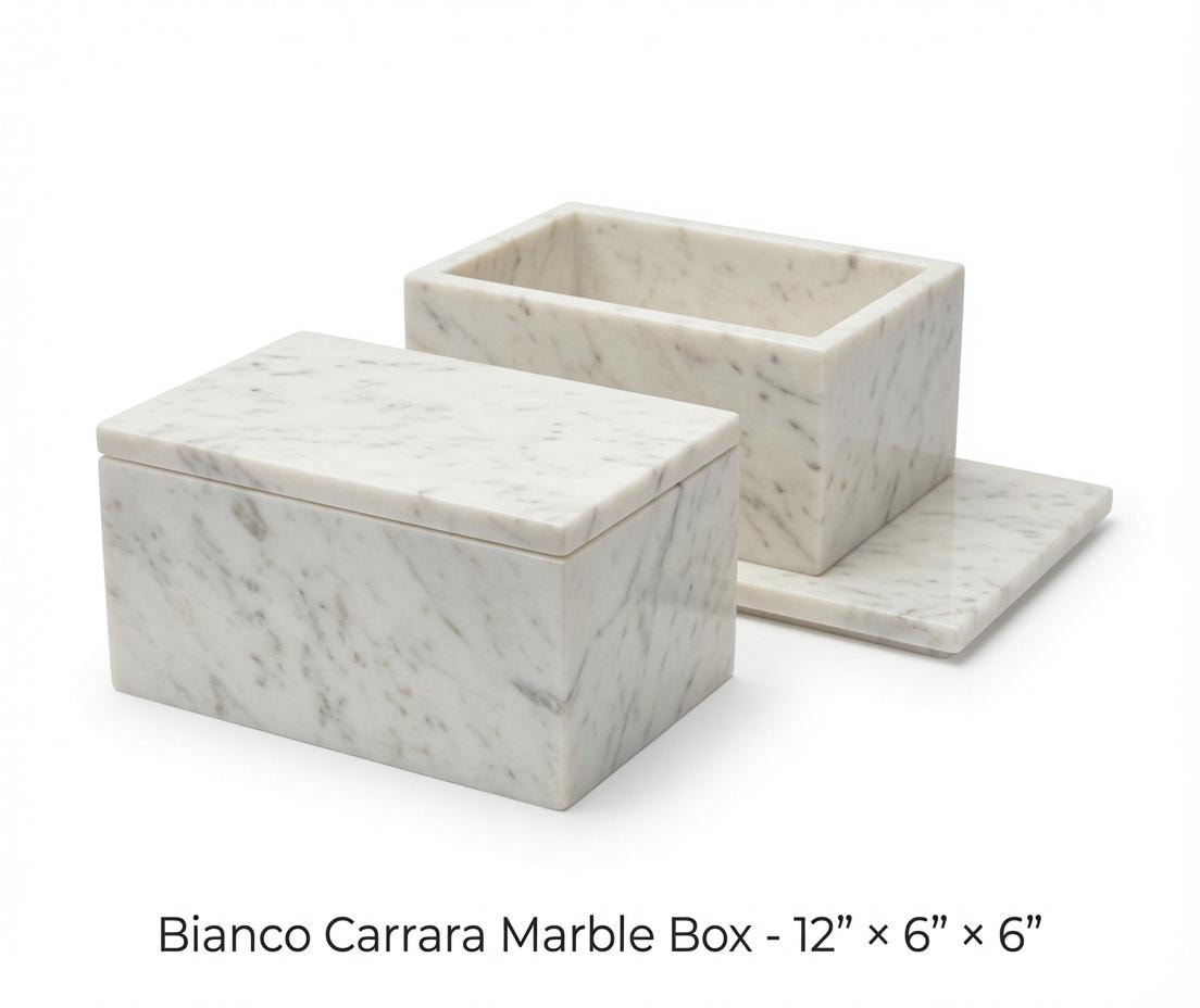 Handmade Stone Box 12"×6" height 6" available in variety of stone colors  free shipping to The United States