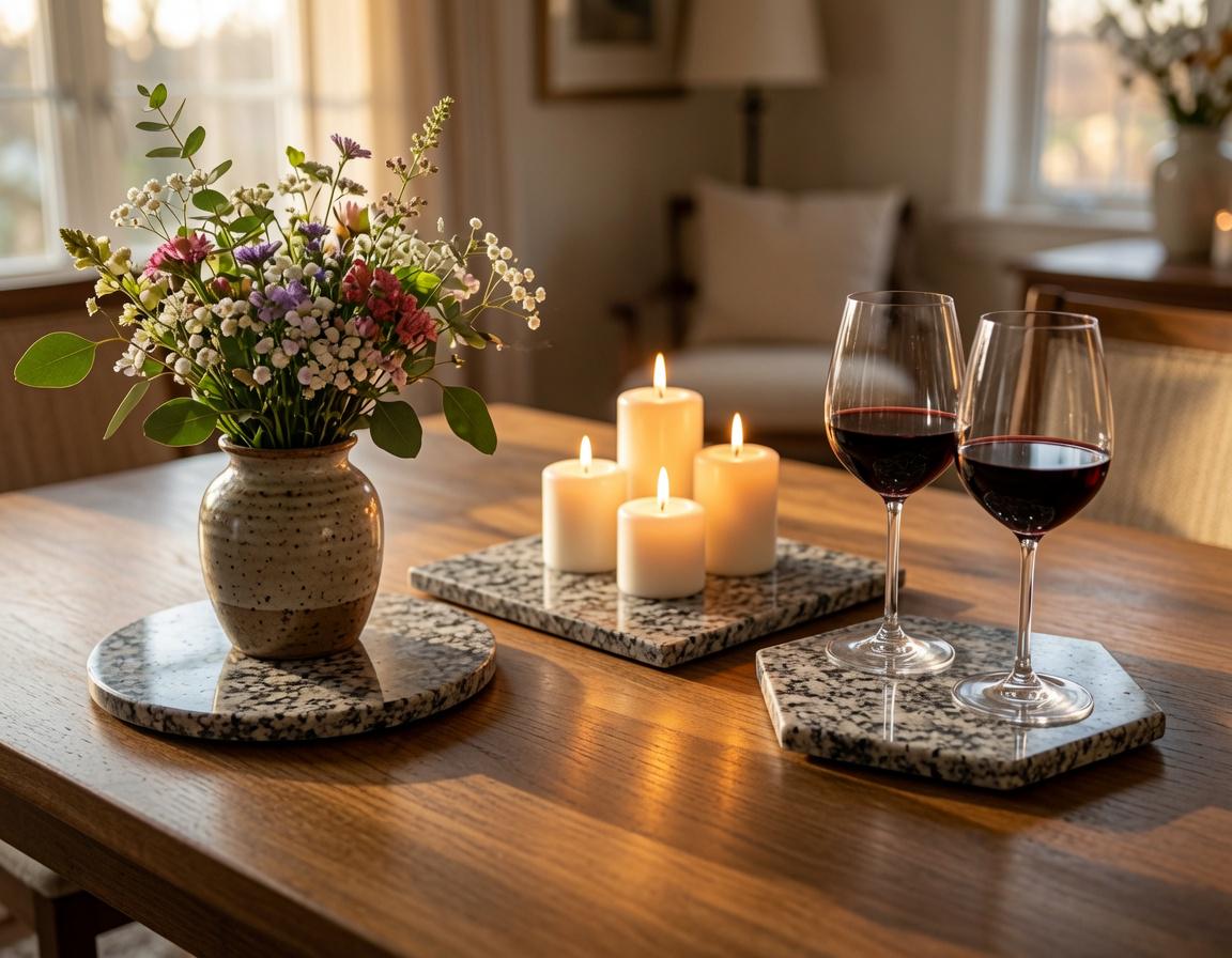 Rockville White Granite Trivets,  Hot plate. Perfect to protect your table from hot pots 12" circle, square, or hexagon. Free Shipping