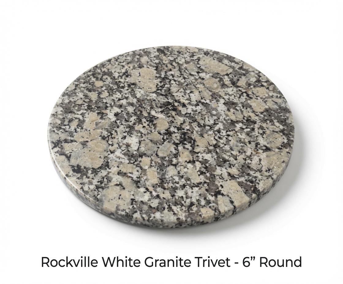 Rockville White Granite Trivets,  Hot plate. Perfect to protect your table from hot pots 6" circle, square, or hexagon. Free Shipping