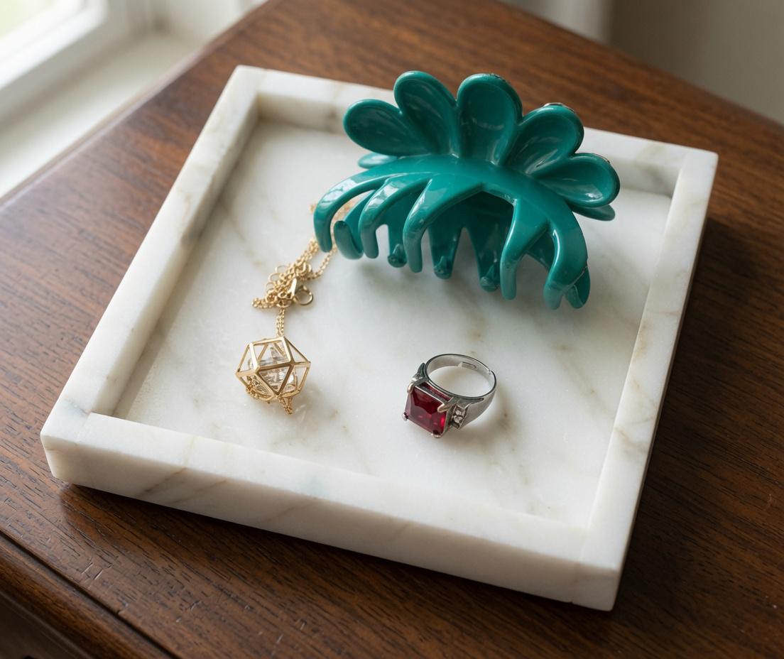 Handmade Calacatta Gold Marble Tray 6" × 6" height 1", perfect for your nightstand, bathroom, or I use them as trinket tray. Free Shipping