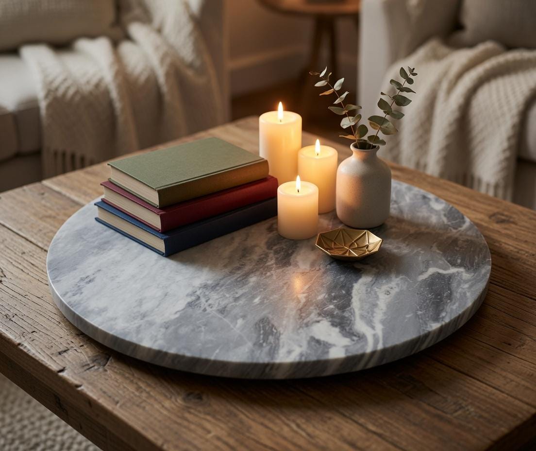 1" thick Bardiglio Gray marble Circles 6",7",8",9",10",11",12",13",14",15",16" available, Trivets,  Art Pedestals. Free Shipping.