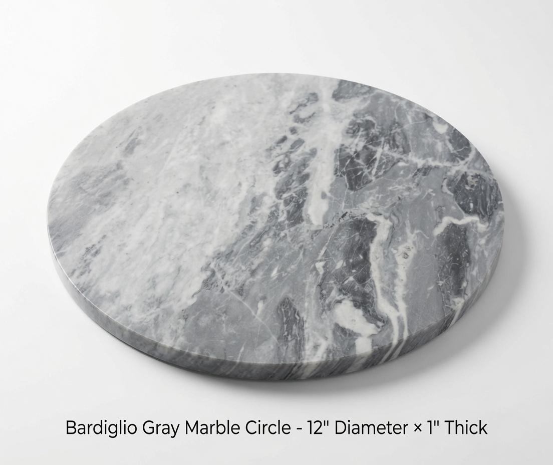 1" thick Bardiglio Gray marble Trivets 6",7",8",9",10",11",12",13",14",15",16" available in a variety of shapes