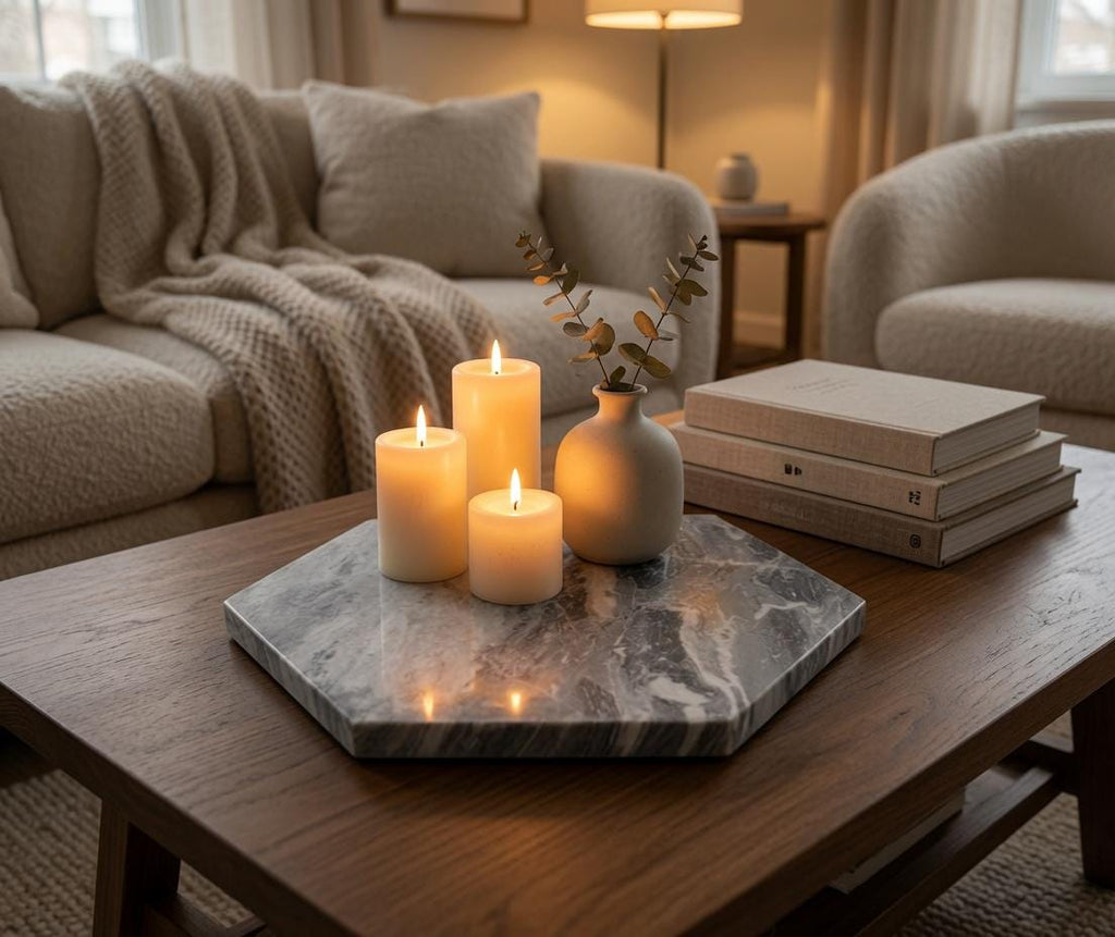 1" thick Bardiglio Gray marble Trivets 6",7",8",9",10",11",12",13",14",15",16" available in a variety of shapes