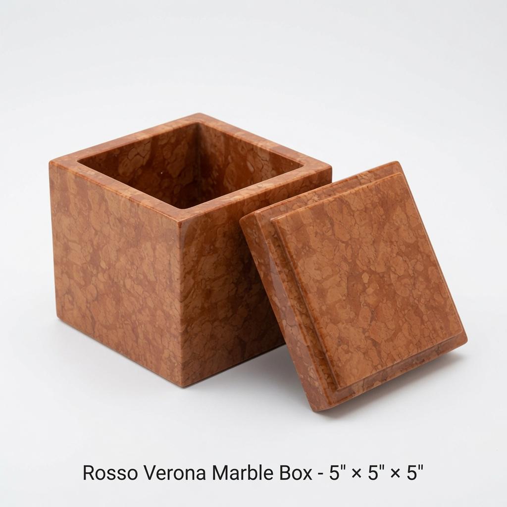 Handmade Marble Box 5"×5"×5" in a variety of stones beautifully polished inside and out very elegant storage solution free shipping