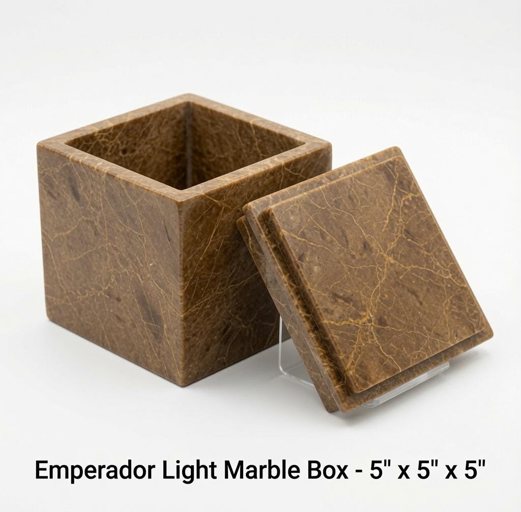 Handmade Marble Box 5"×5"×5" in a variety of stones beautifully polished inside and out very elegant storage solution free shipping