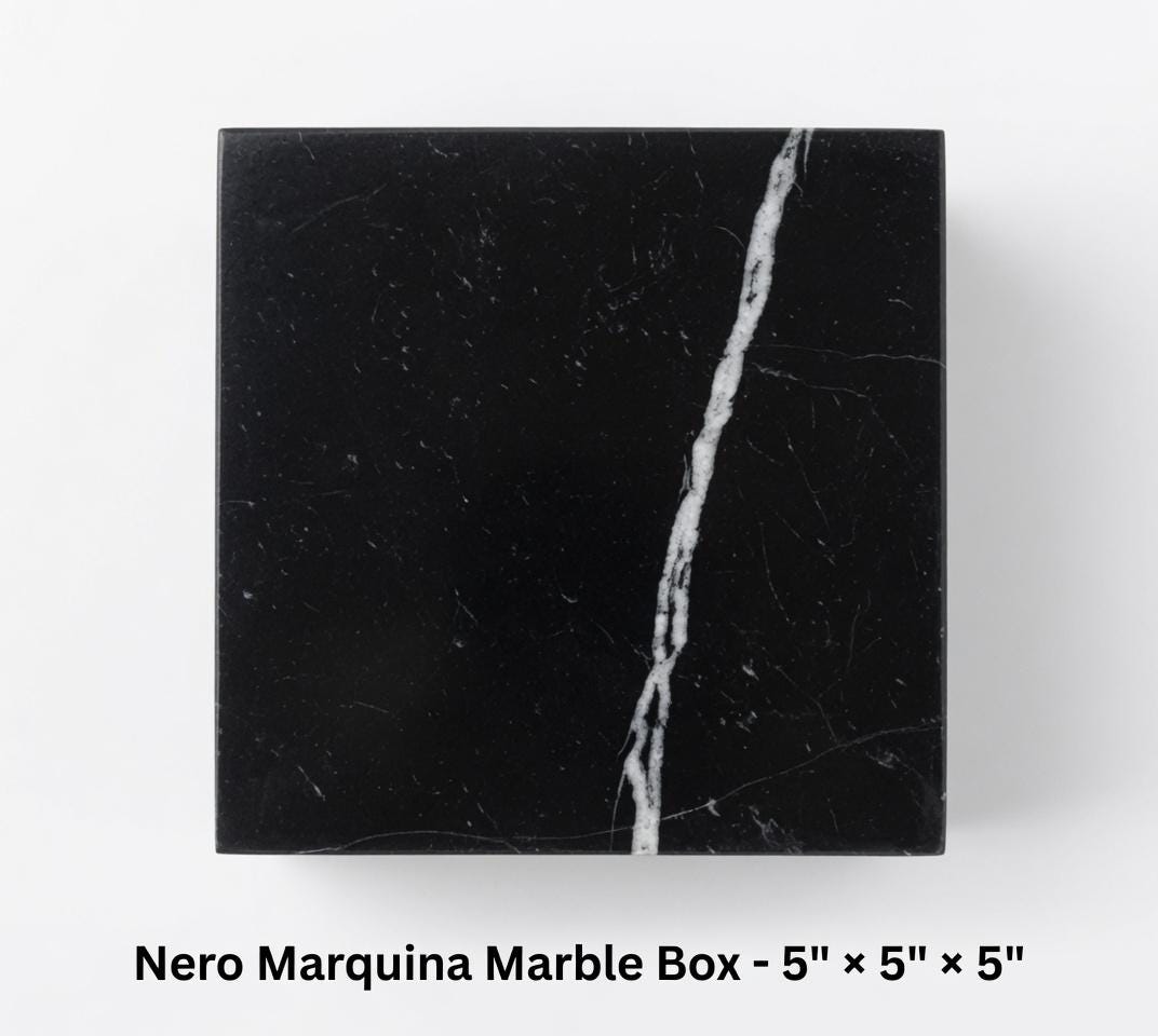 Handmade Marble Box 5"×5"×5" in a variety of stones beautifully polished inside and out very elegant storage solution free shipping
