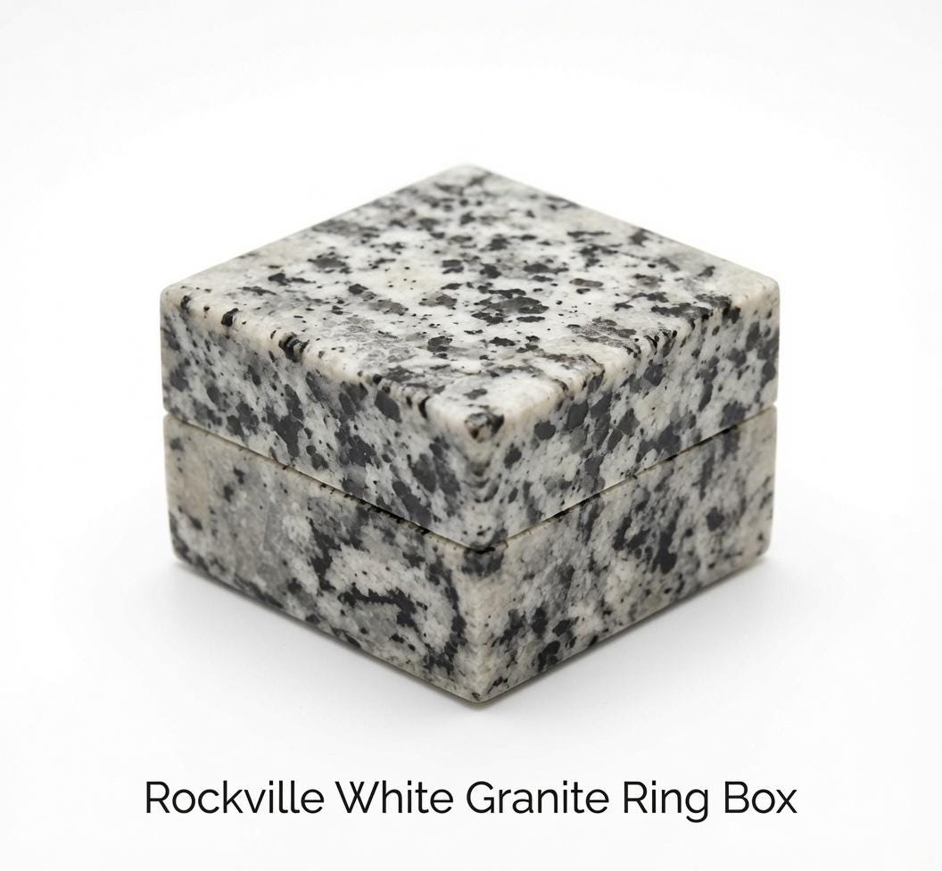Rockville White Granite Ring Box a beautiful box perfect for a proposal or display a perfect keepsake that will be treasure forever