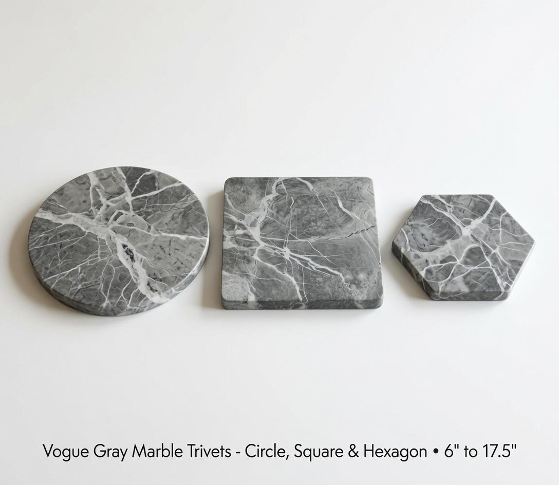 Vogue Gray Marble  Handmade Tray/Trivet Available in various shapes and sizes 6" to 17 1/2" perfect centerpiece Free Shipping