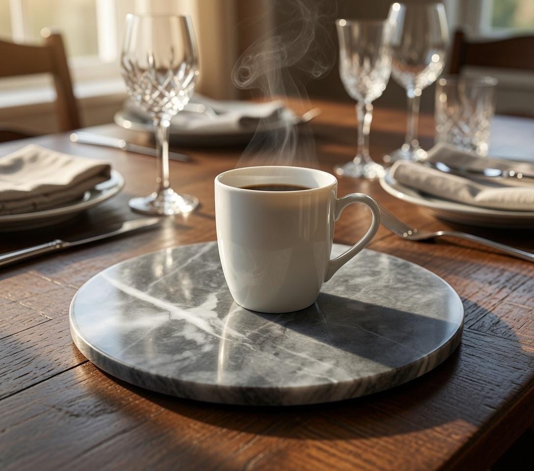 Vogue Gray Marble  Handmade Tray/Trivet Available in various shapes and sizes 6" to 17 1/2" perfect centerpiece Free Shipping