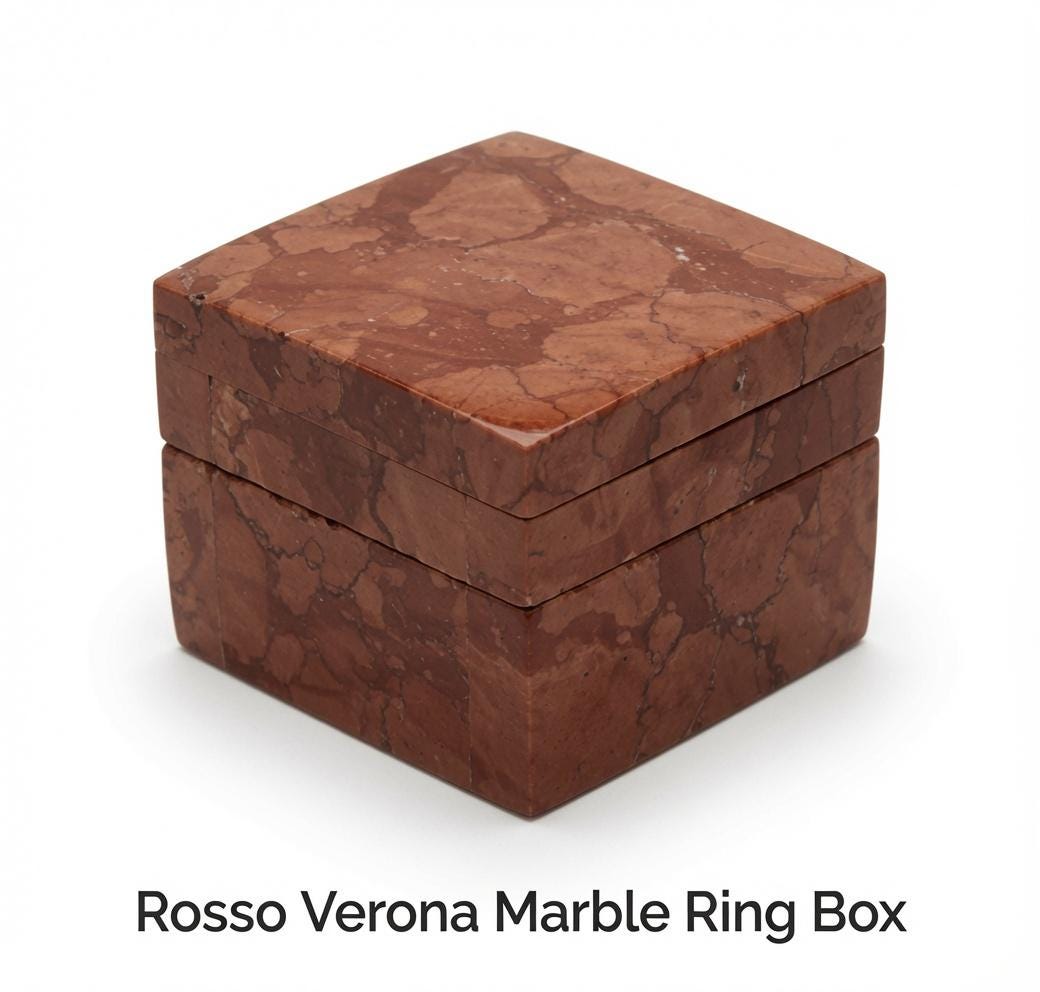 Rosso Verona Ring Box a beautiful box perfect for a proposal or display FREE SHIPPING a perfect keepsake that will be treasure forever