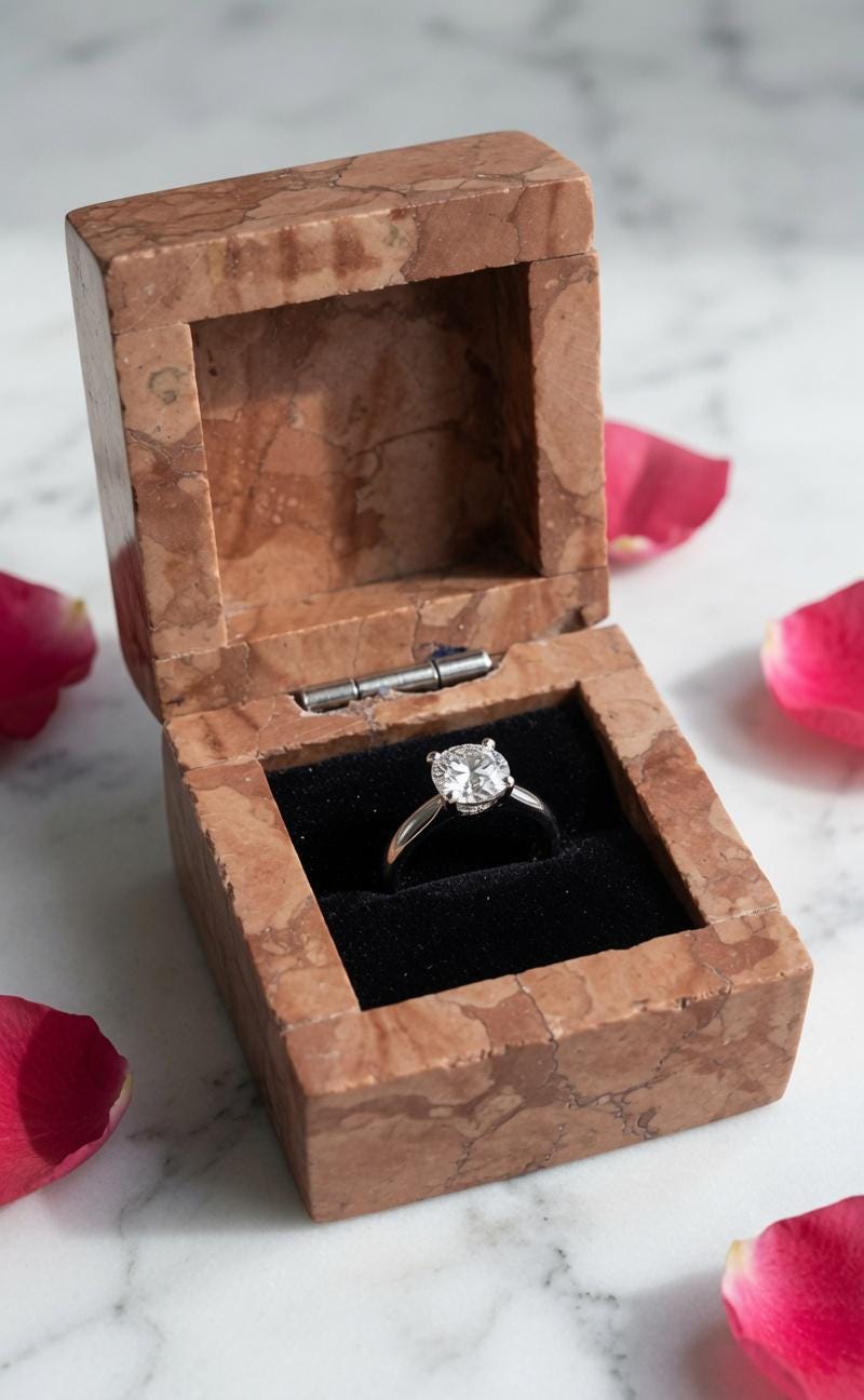 Rosso Verona Ring Box a beautiful box perfect for a proposal or display FREE SHIPPING a perfect keepsake that will be treasure forever