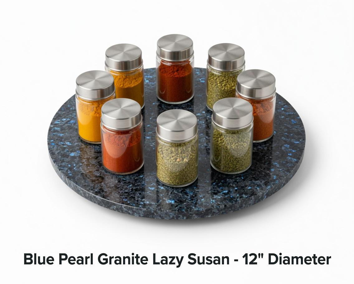 Blue Pearl Granite Lazy Susan 12" diameter  perfect for an elegant addition for your table FREE SHIPPING.