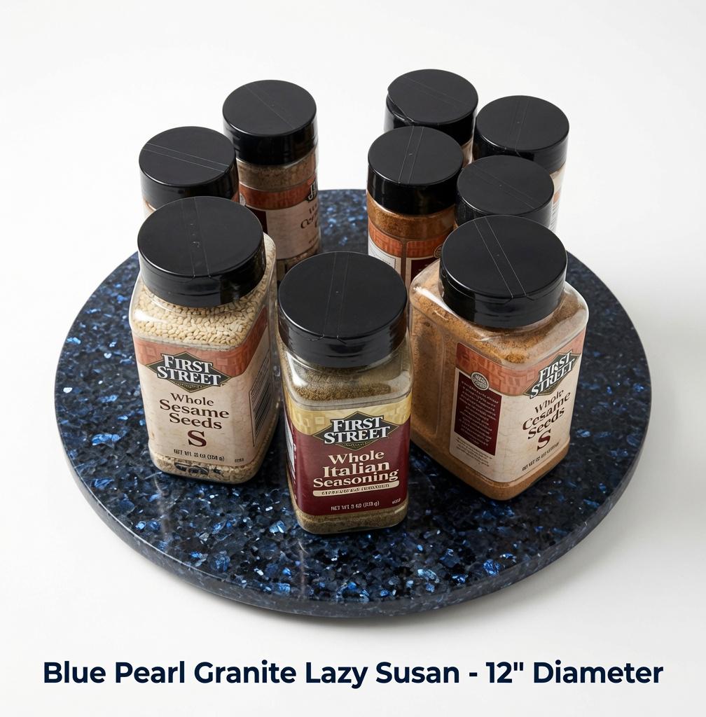 Blue Pearl Granite Lazy Susan 12" diameter  perfect for an elegant addition for your table FREE SHIPPING.