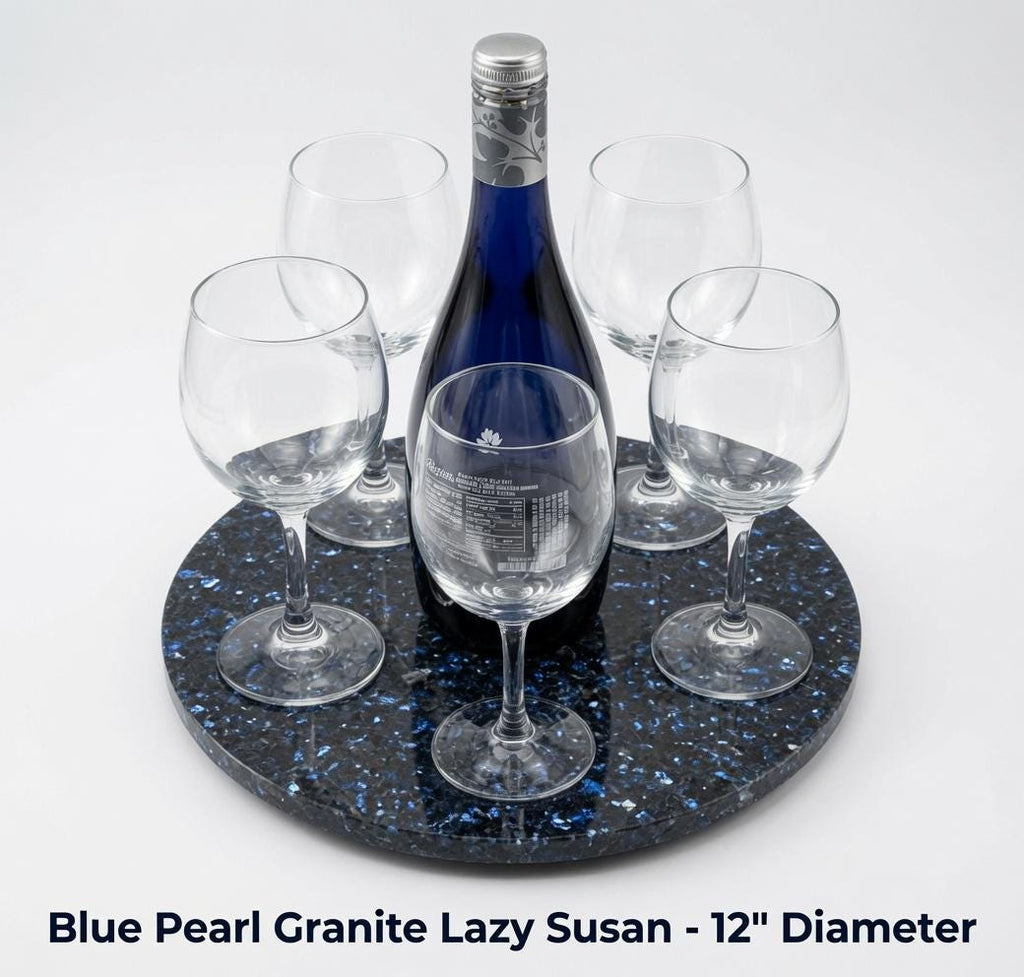 Blue Pearl Granite Lazy Susan 12" diameter  perfect for an elegant addition for your table FREE SHIPPING.