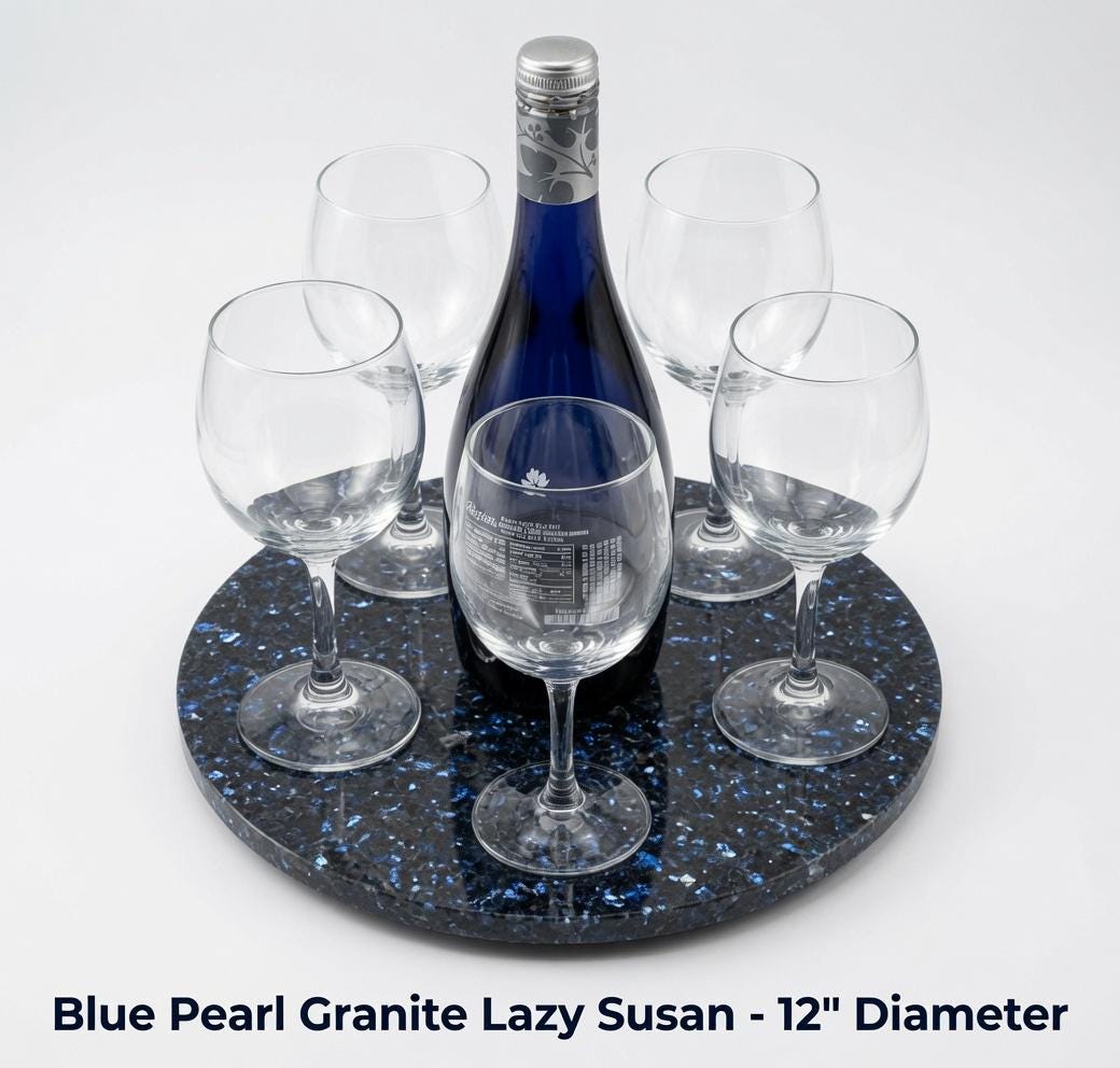 Blue Pearl Granite Lazy Susan 12" diameter  perfect for an elegant addition for your table FREE SHIPPING.