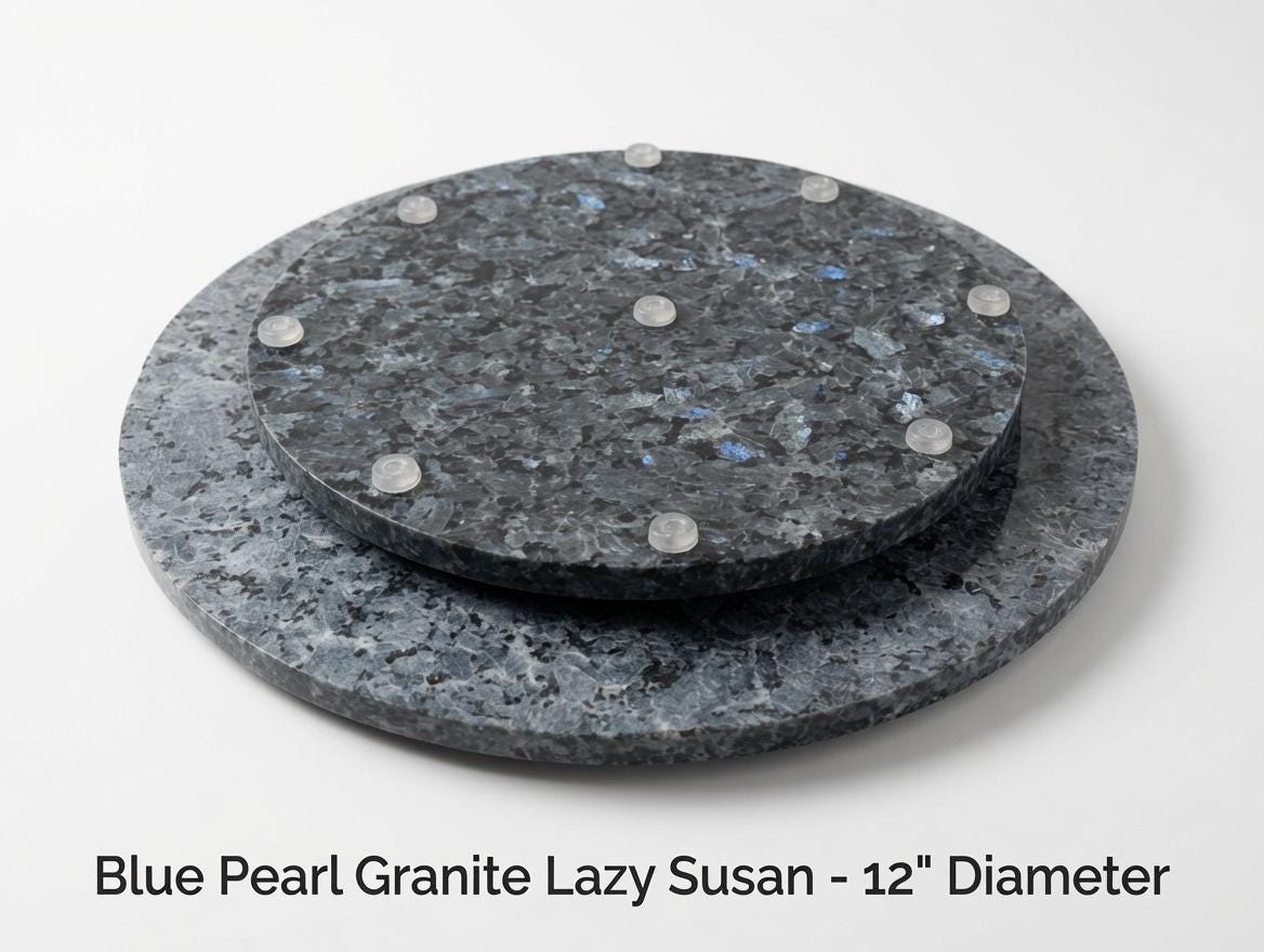 Blue Pearl Granite Lazy Susan 12" diameter  perfect for an elegant addition for your table FREE SHIPPING.