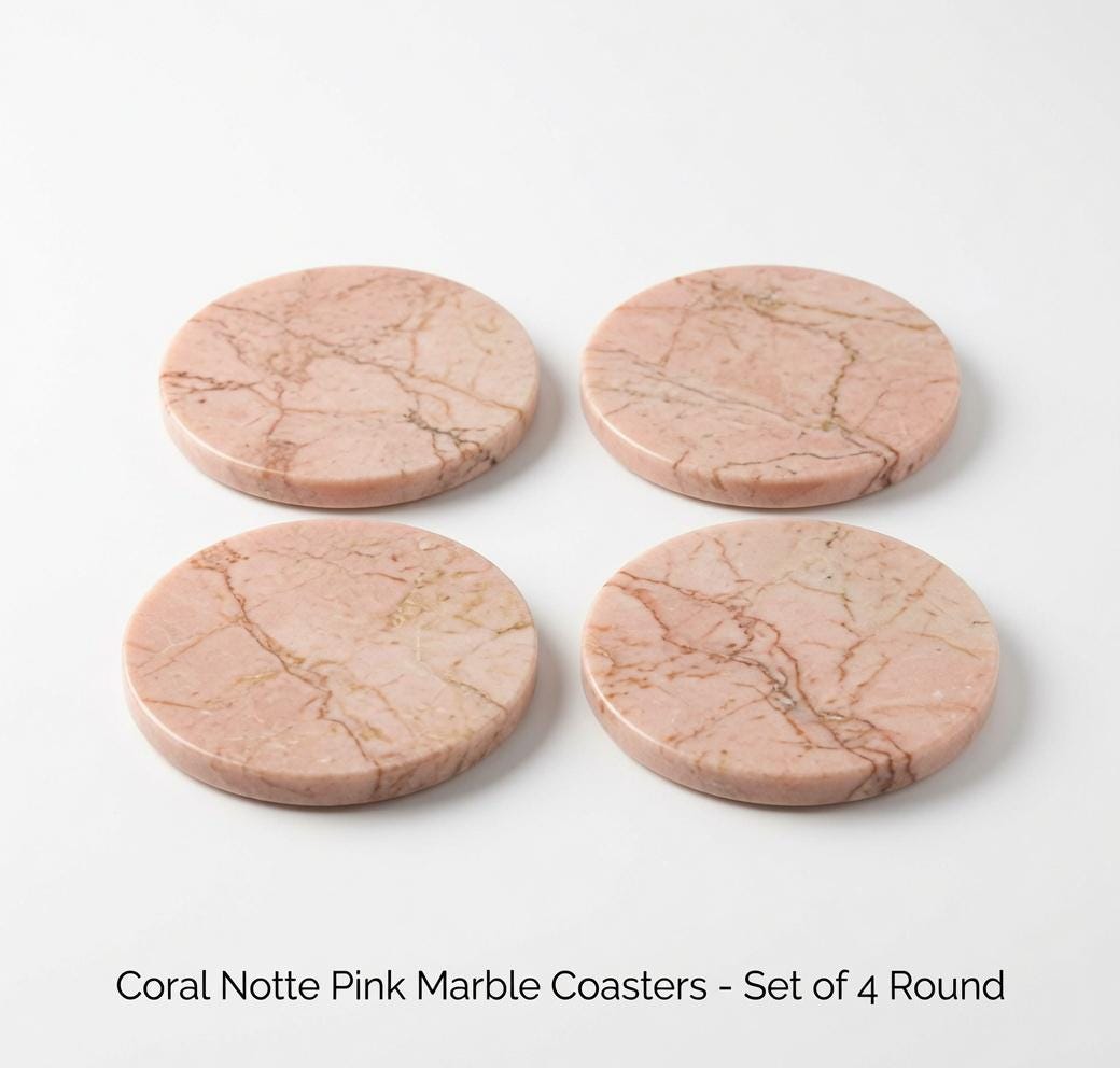 Handmade  Coasters available in variety of stone types  and in many colors  set of 4 round,  square, or 2 of each