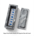 Vogue Gray Marble box container box 7 1/4"×2 1/2" height 2 5/8" with weakly pill organizer FREE SHIPPING
