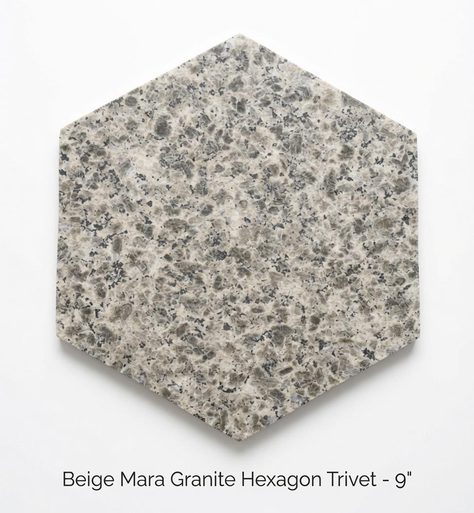 Beige Mara Granite Trivets,  Hot plate. Perfect to protect your table from hot pots 9" circle, also square, and hexagon. Free Shipping