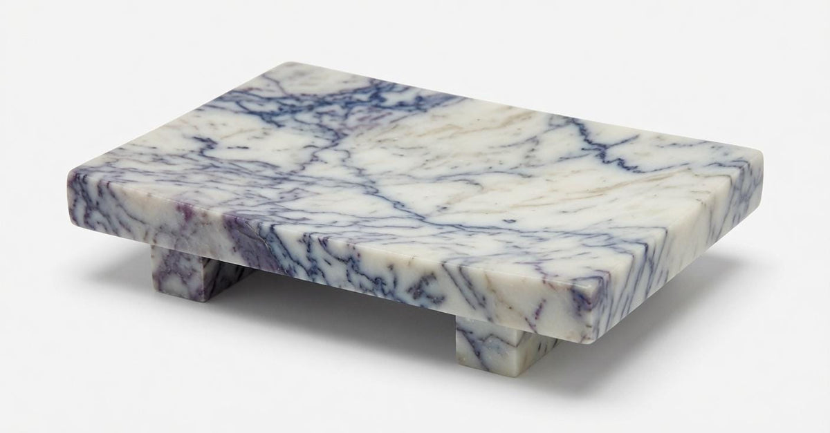 Handmade Marble soap dish available in many stone types canoe style shape solid or with drainage holes elegant bathroom addition.