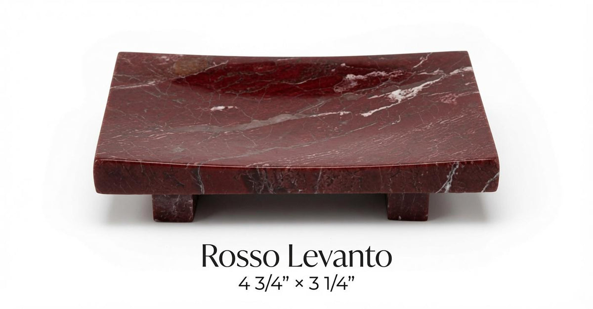 Handmade Marble soap dish available in many stone types canoe style shape solid or with drainage holes elegant bathroom addition.
