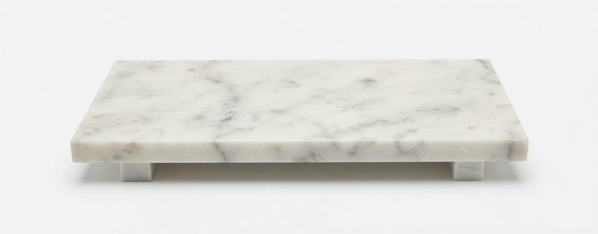 Marble display tray with risers available in many stone an elegant bathroom addition.