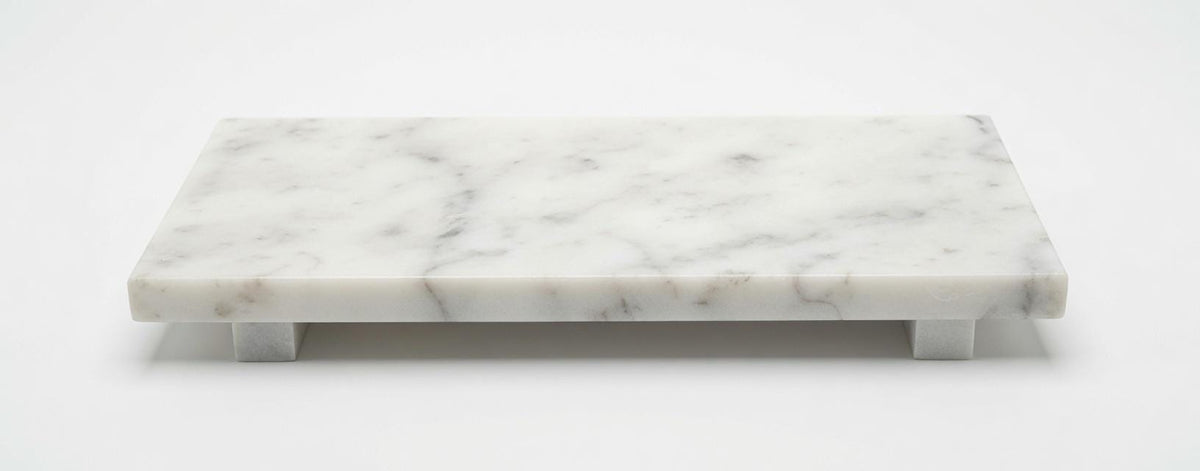 Marble display tray with risers available in many stone an elegant bathroom addition.