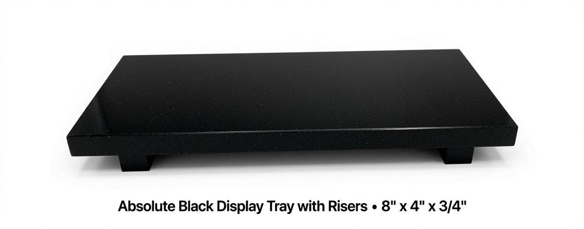 Marble display tray with risers available in many stone types an elegant bathroom addition.