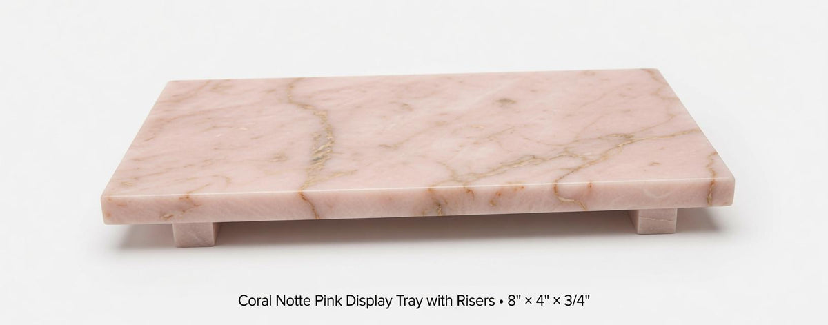 Marble display tray with risers available in many stone types an elegant bathroom addition.