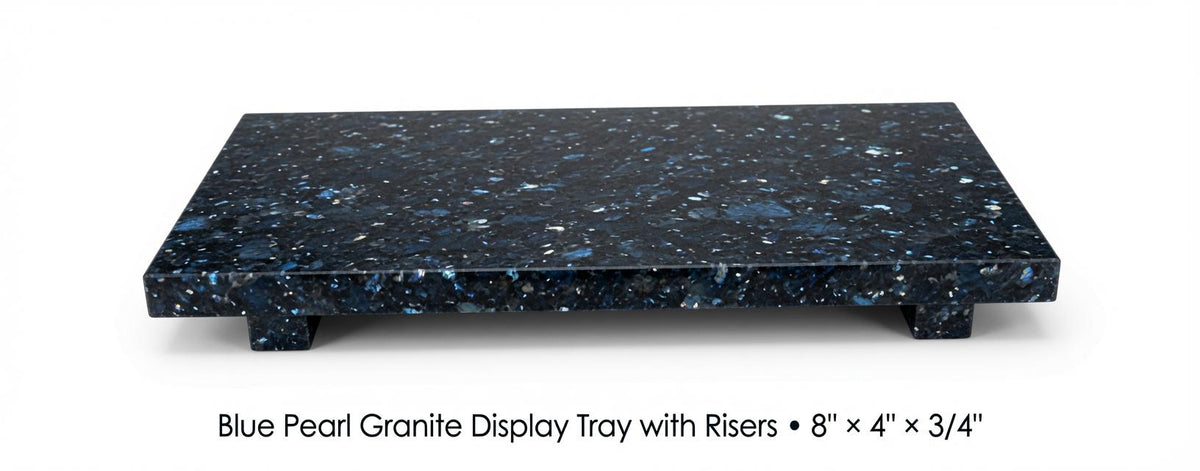 Marble display tray with risers available in many stone types an elegant bathroom addition.