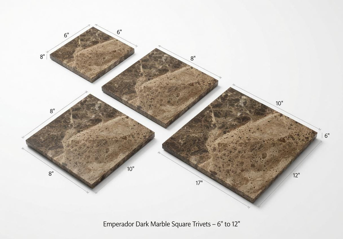 Emperador Dark Marble Square Trivets,  Hot plate. Perfect to protect your table from hot pots available in many sizes.