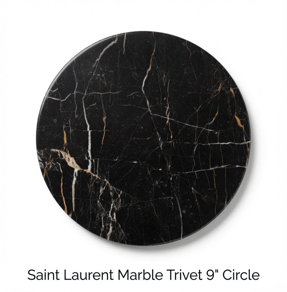 Saint Laurent Marble Trivets,  Hot plate. Perfect to protect your table from hot pots and pans 9" available in 3 shapes