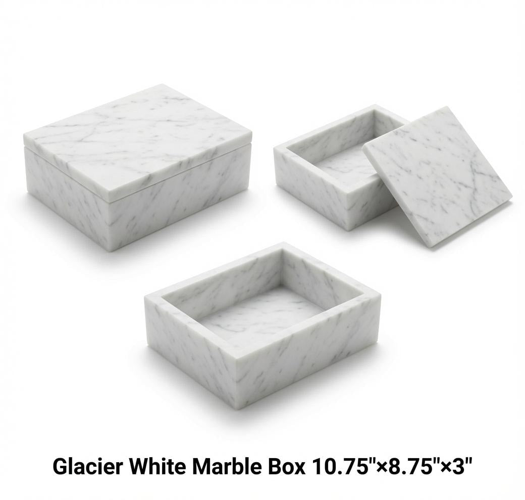 Handmade Granite / Marble Box 10 3/4"×8 3/4" height 3" available in variety of stone types and colors free shipping to The United States