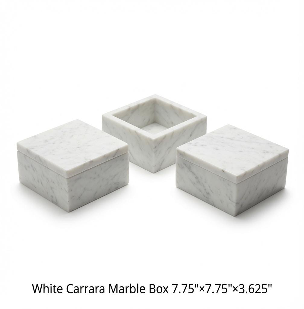 Handmade Marble Box  7 3/4"×7 3/4" height 3 5/8" Available in a variety of stone types and colors Free Shipping personalization available
