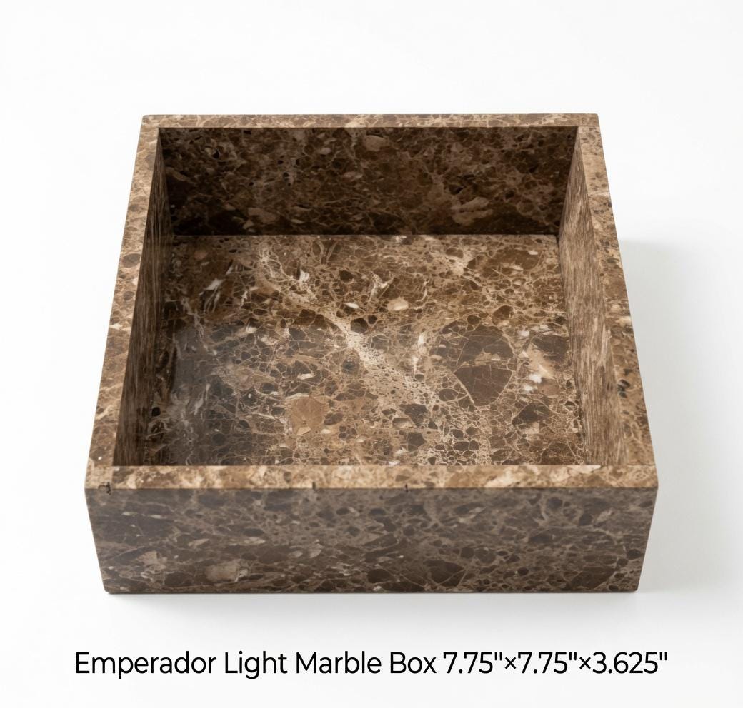 Handmade Marble Box  7 3/4"×7 3/4" height 3 5/8" Available in a variety of stone types and colors Free Shipping personalization available