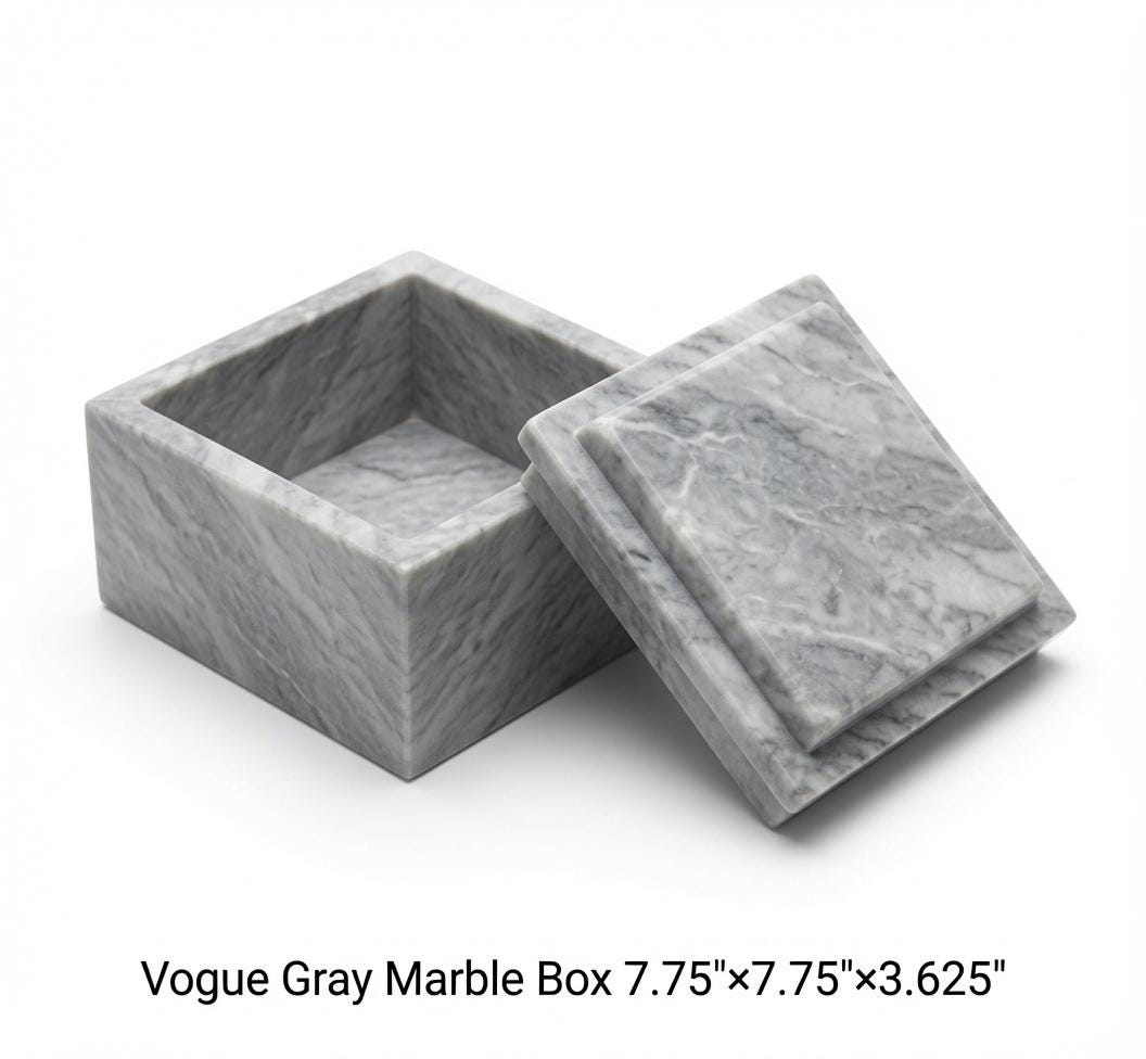 Handmade Marble Box  7 3/4"×7 3/4" height 3 5/8" Available in a variety of stone types and colors Free Shipping personalization available