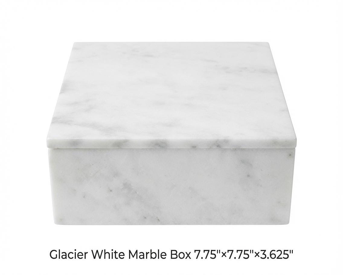 Handmade Marble Box  7 3/4"×7 3/4" height 3 5/8" Available in a variety of stone types and colors Free Shipping personalization available