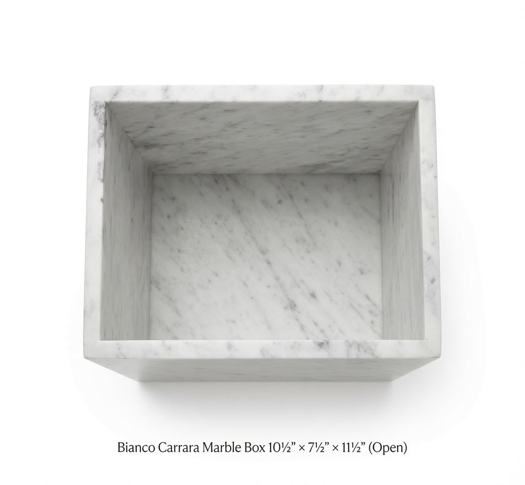 Bianco Carrara Marble Box 10 1/2"×7 1/2" height 11 1/2" or message of you would like a custom size Free Shipping