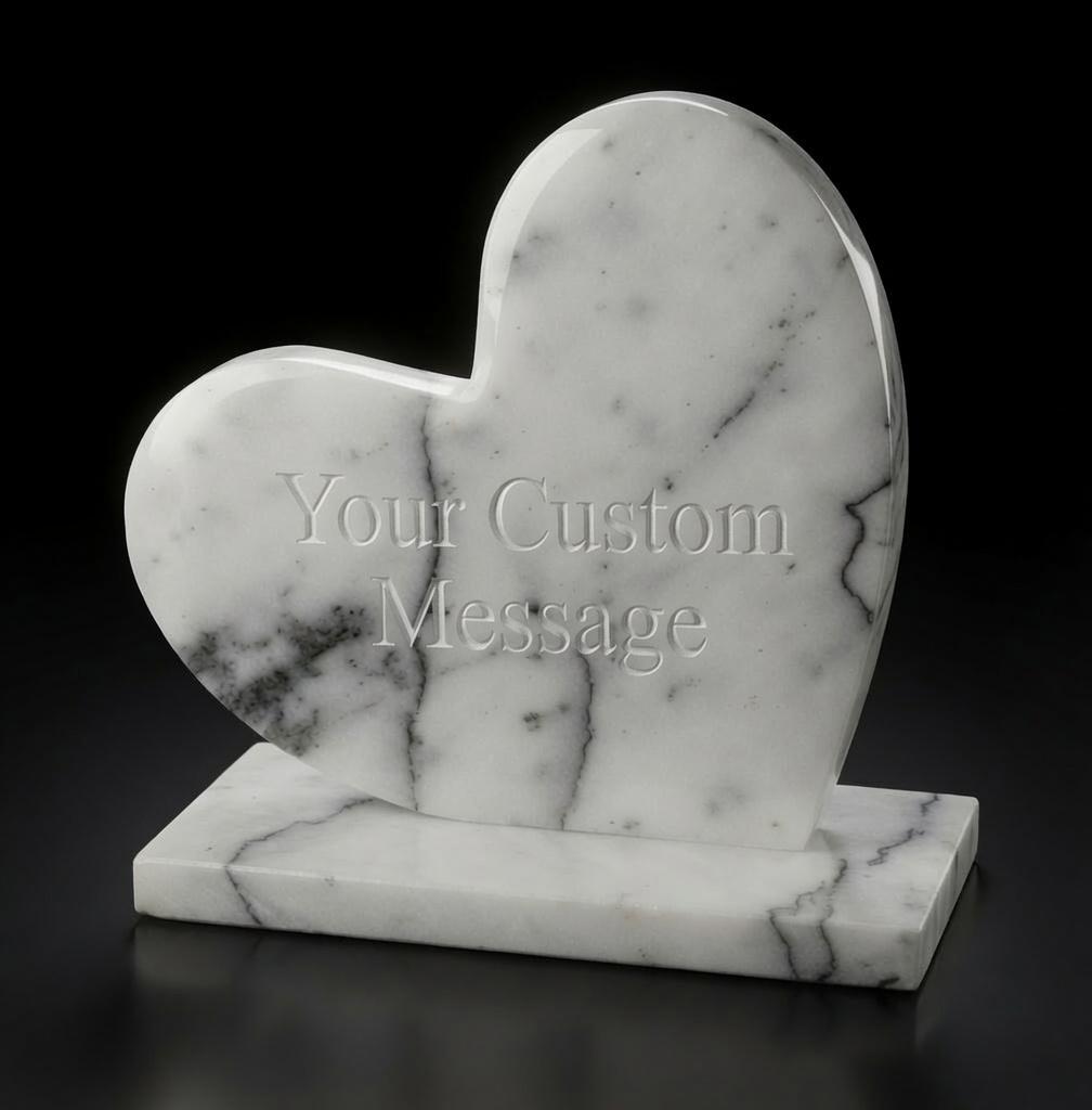 Amethyst Blue Marble Heart 4" polished heart on marble base (personalization engraving available) (your custom message)