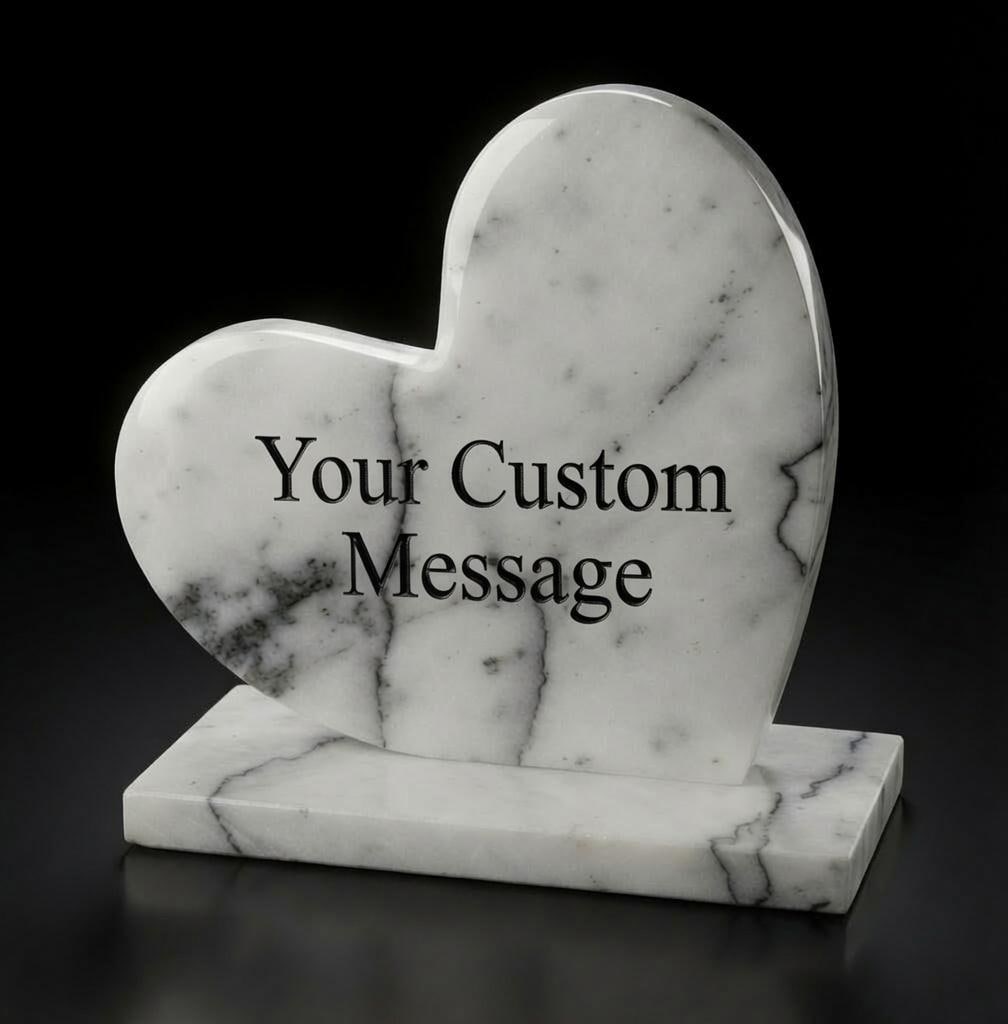 Amethyst Blue Marble Heart 4" polished heart on marble base (personalization engraving available) (your custom message)