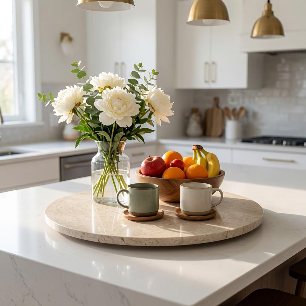 Royal Biege Marble Lazy Susan in many sizes up to 24" diameter FREE SHIPPING