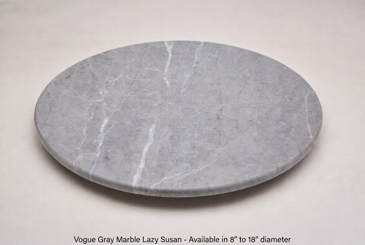 Vogue Gray Marble Lazy Susan 8" -  18" diameter perfect for an elegant addition for your table FREE SHIPPING.