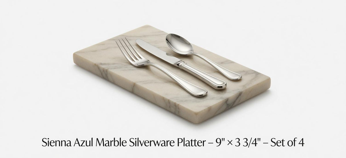 Sienna Azul Marble Silverware Platter(set of 4) for your Silverware and elegant dinner service beautiful pieces for your flatware
