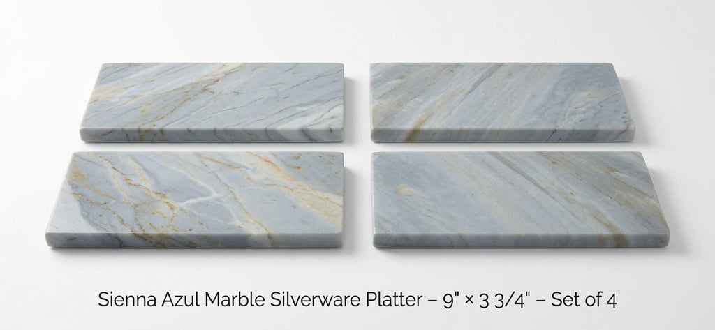 Sienna Azul Marble Silverware Platter(set of 4) for your Silverware and elegant dinner service beautiful pieces for your flatware