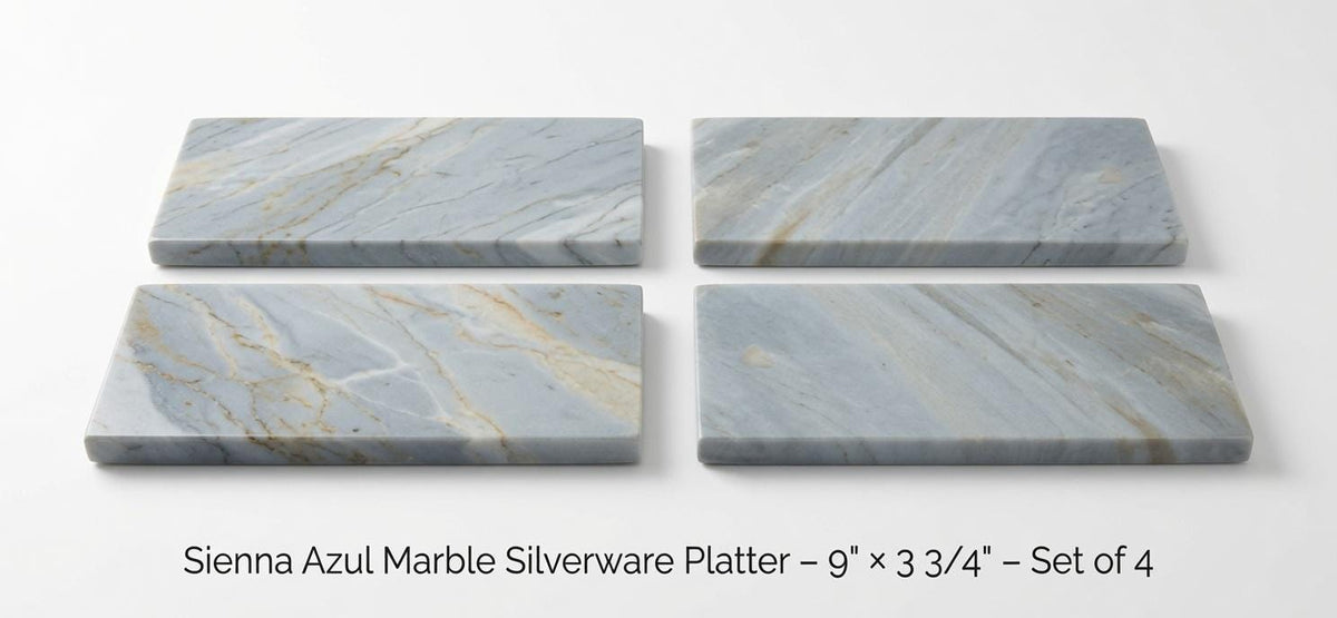 Sienna Azul Marble Silverware Platter(set of 4) for your Silverware and elegant dinner service beautiful pieces for your flatware