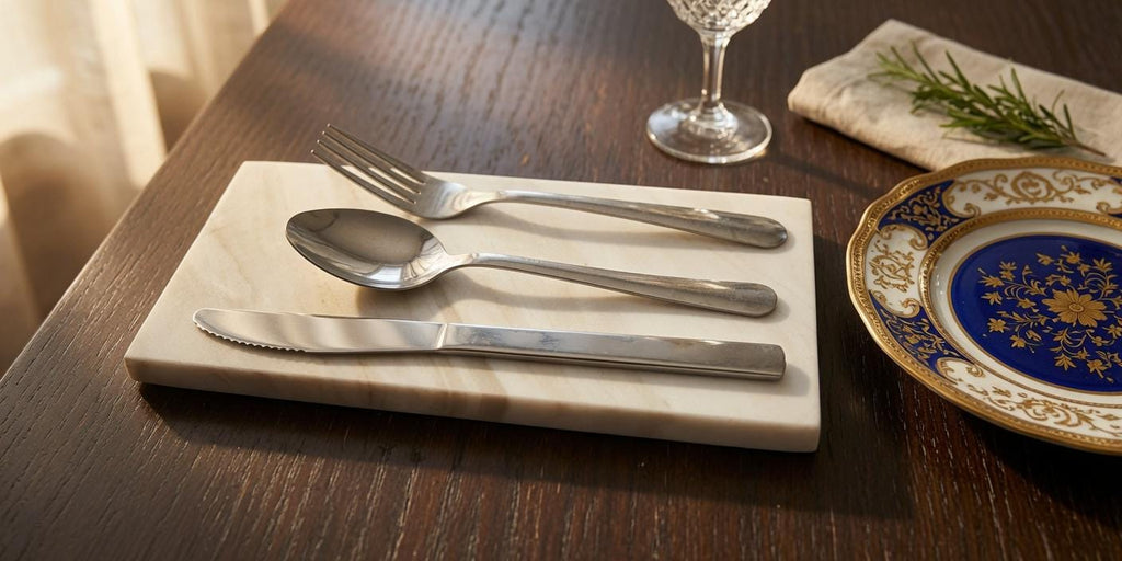 Sienna Azul Marble Silverware Platter(set of 4) for your Silverware and elegant dinner service beautiful pieces for your flatware