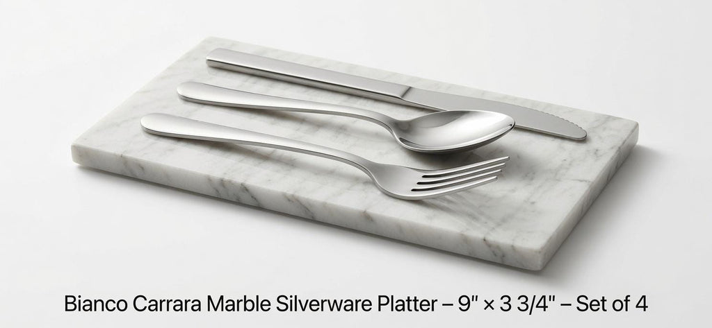 Bianco Carrara Marble Silverware Platter(4) for your Silverware and elegant dinner service beautiful pieces for your flatware FREE SHIPPING