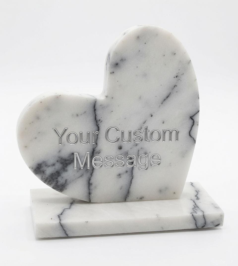 Amethyst Blue Marble Heart 6" polished heart on marble base (personalization engraving  available) (your custom message)