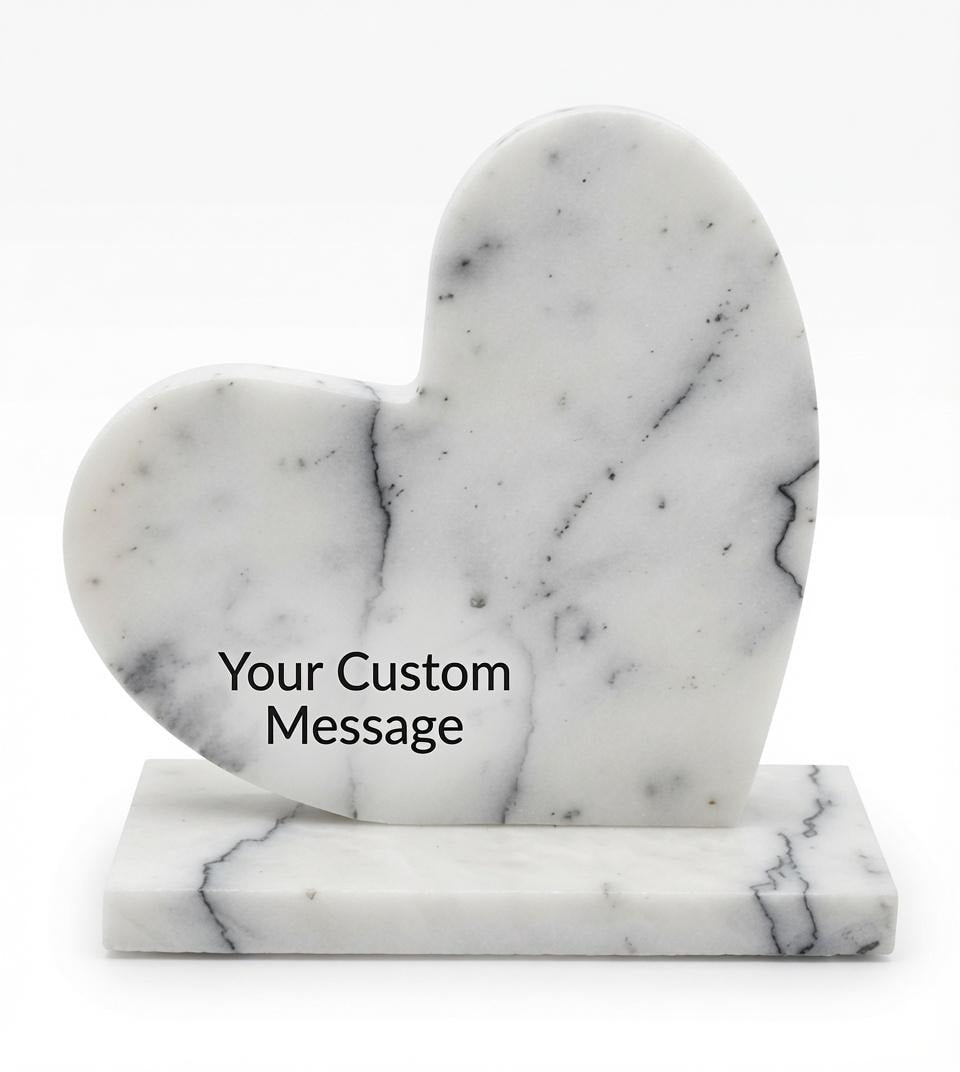 Amethyst Blue Marble Heart 6" polished heart on marble base (personalization engraving  available) (your custom message)